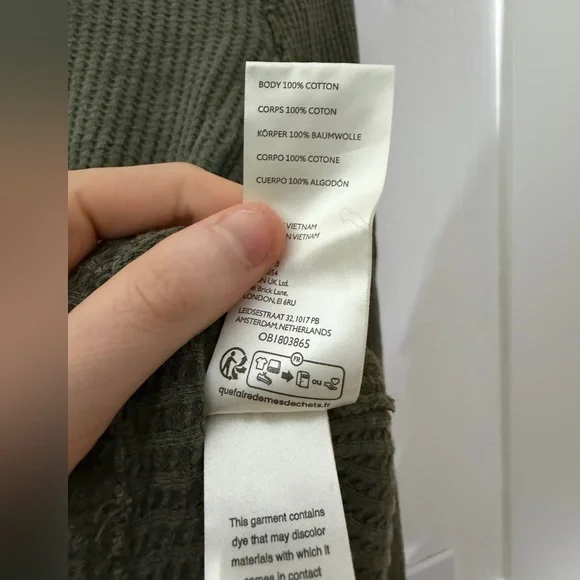 Free People We the Free Roll With It Thermal Long Sleeve Top in Moss Size Large - Picture 10 of 16